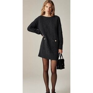 Elegant Black Cable Knit Dress